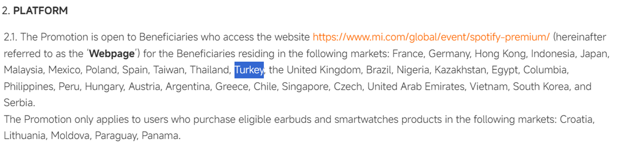 Xiaomi Spotify Premium Kampanyası