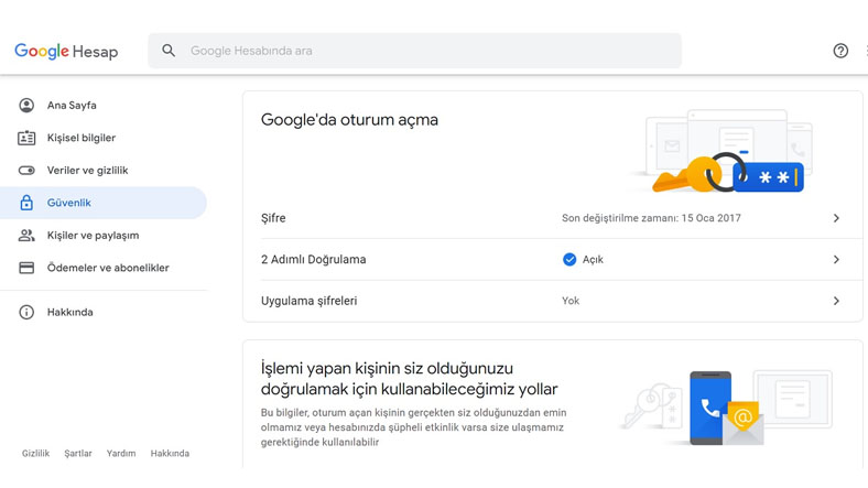 iki faktörlü kimlik doğrulama