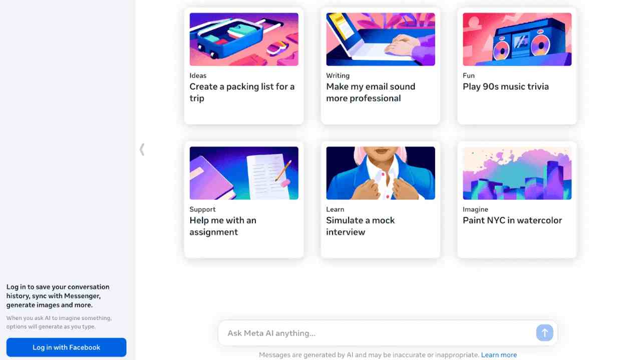 Meta AI yapay zeka uygulaması