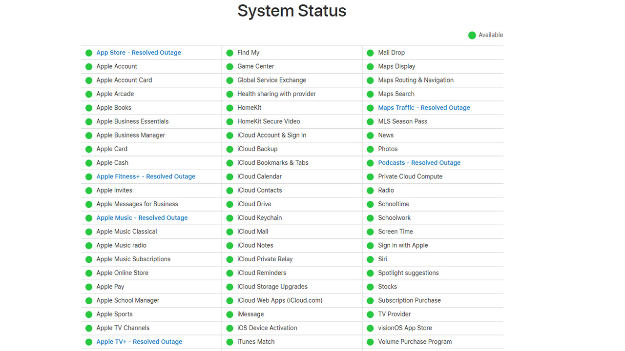 Apple sistem kesintisi
