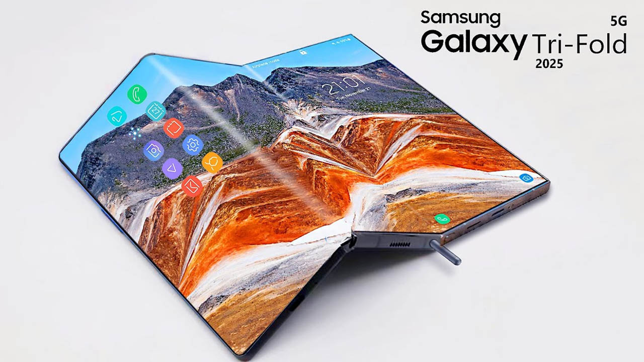 Samsung üçe katlanan telefon
