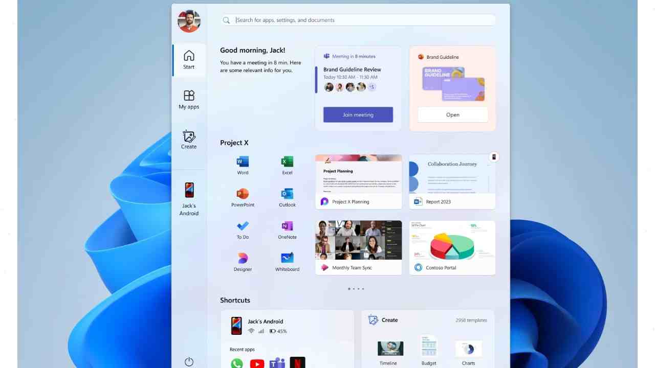 windows 11 yeni başlat menüsünün reddedilen versiyonu