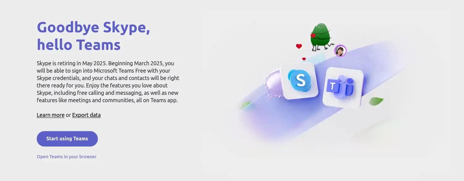 Skype'tan Microsoft Teams'e veri aktarımı