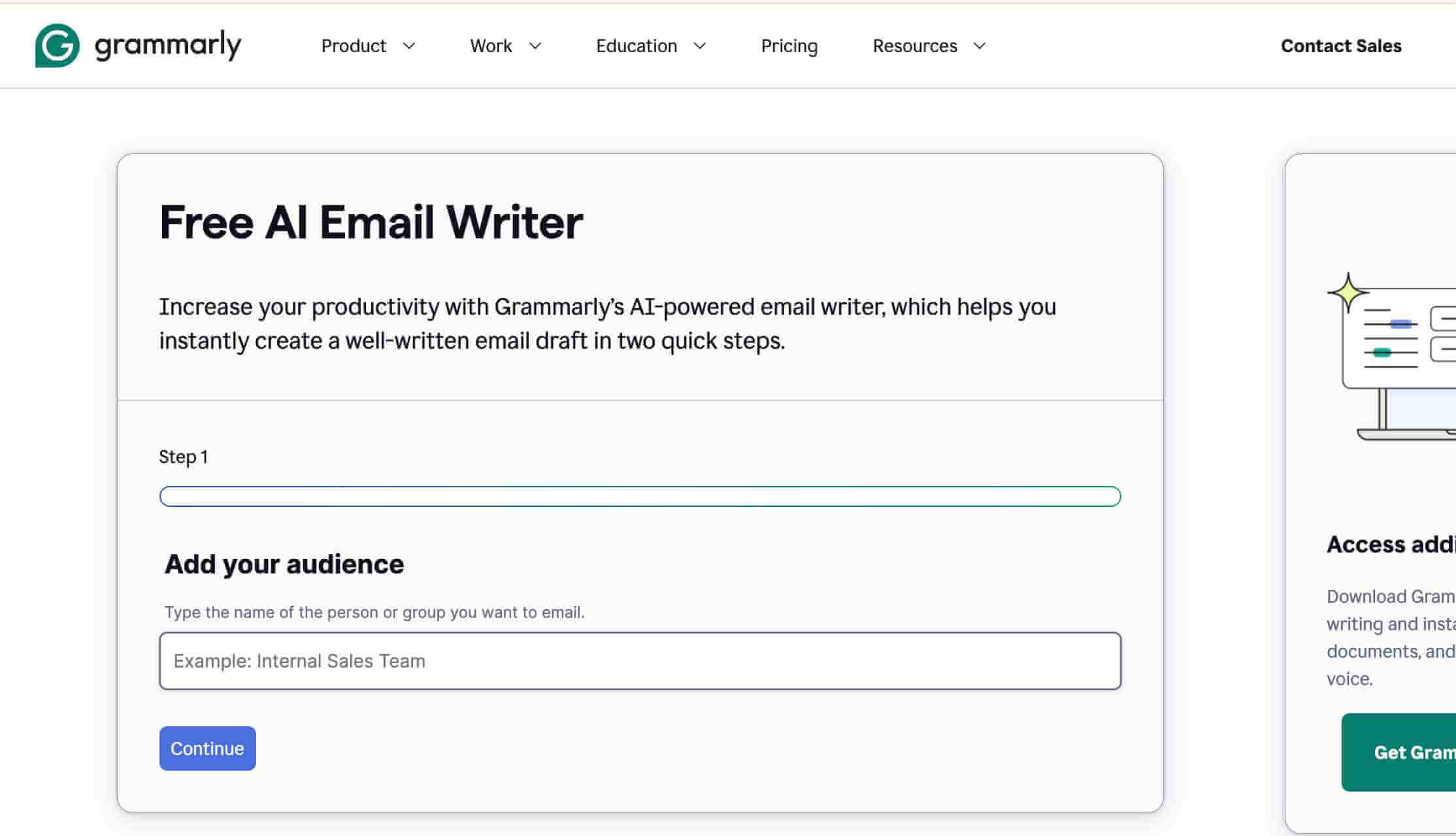 Grammarly yapay zeka e-posta aracı